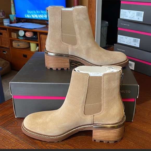 Vince Camuto Shoes - Vince Camuto Kelivena Suede Zip Back Lugged Boots